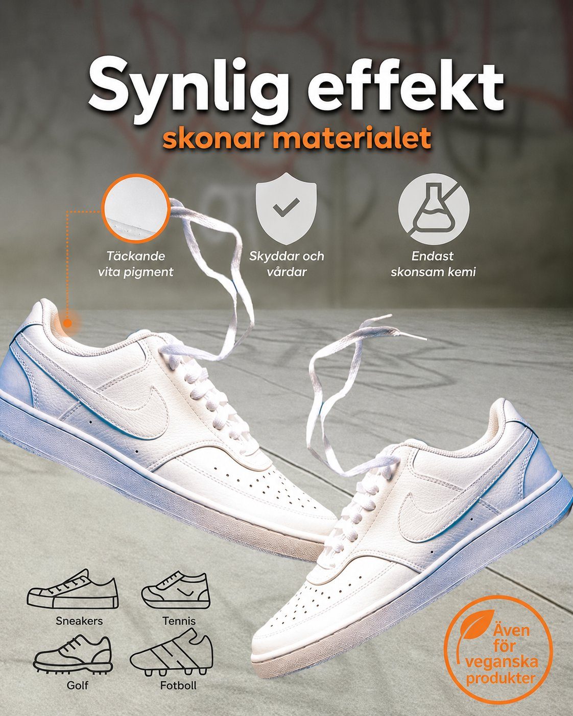 50 sv sneaker white synlig effekt