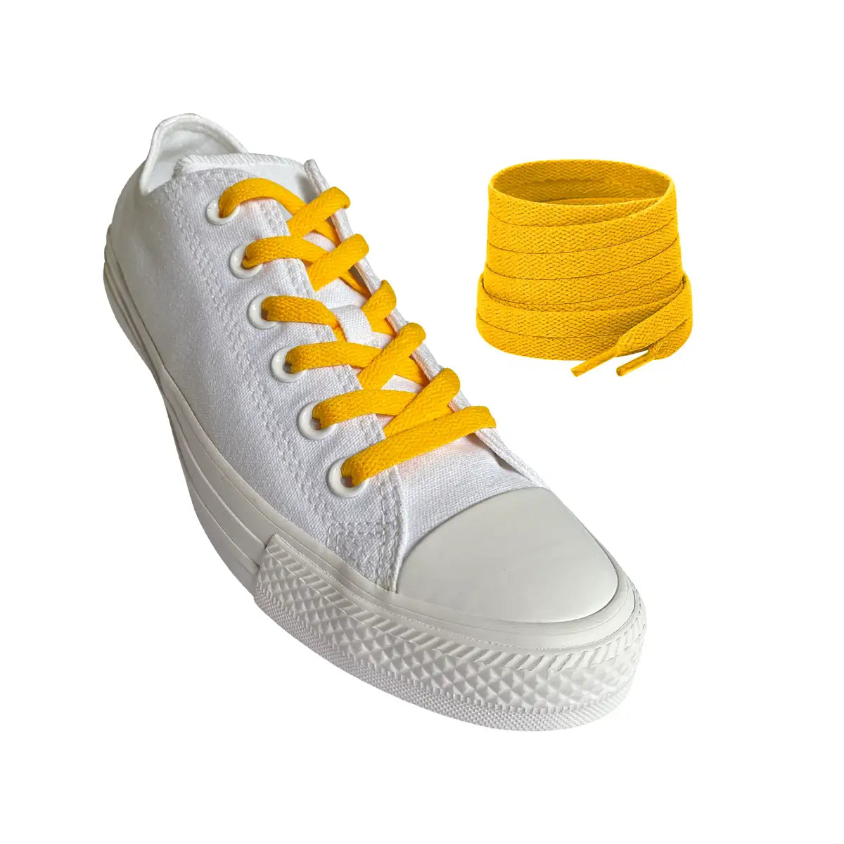 skosnoeren-sneakers-gul-moerk