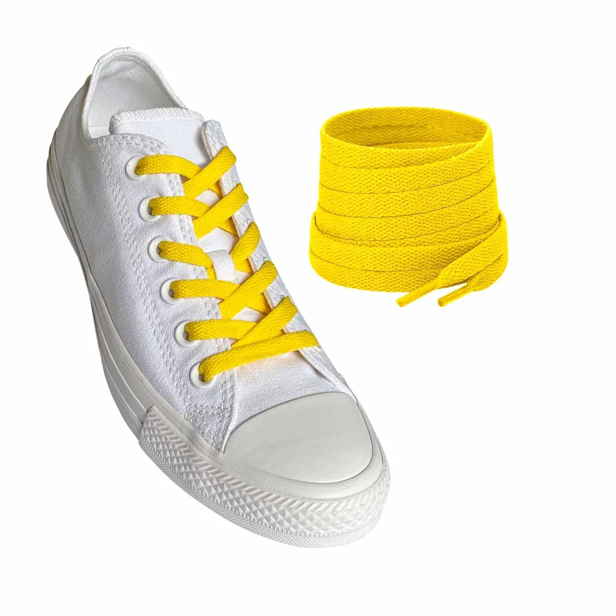 skosnoeren-sneakers-gul