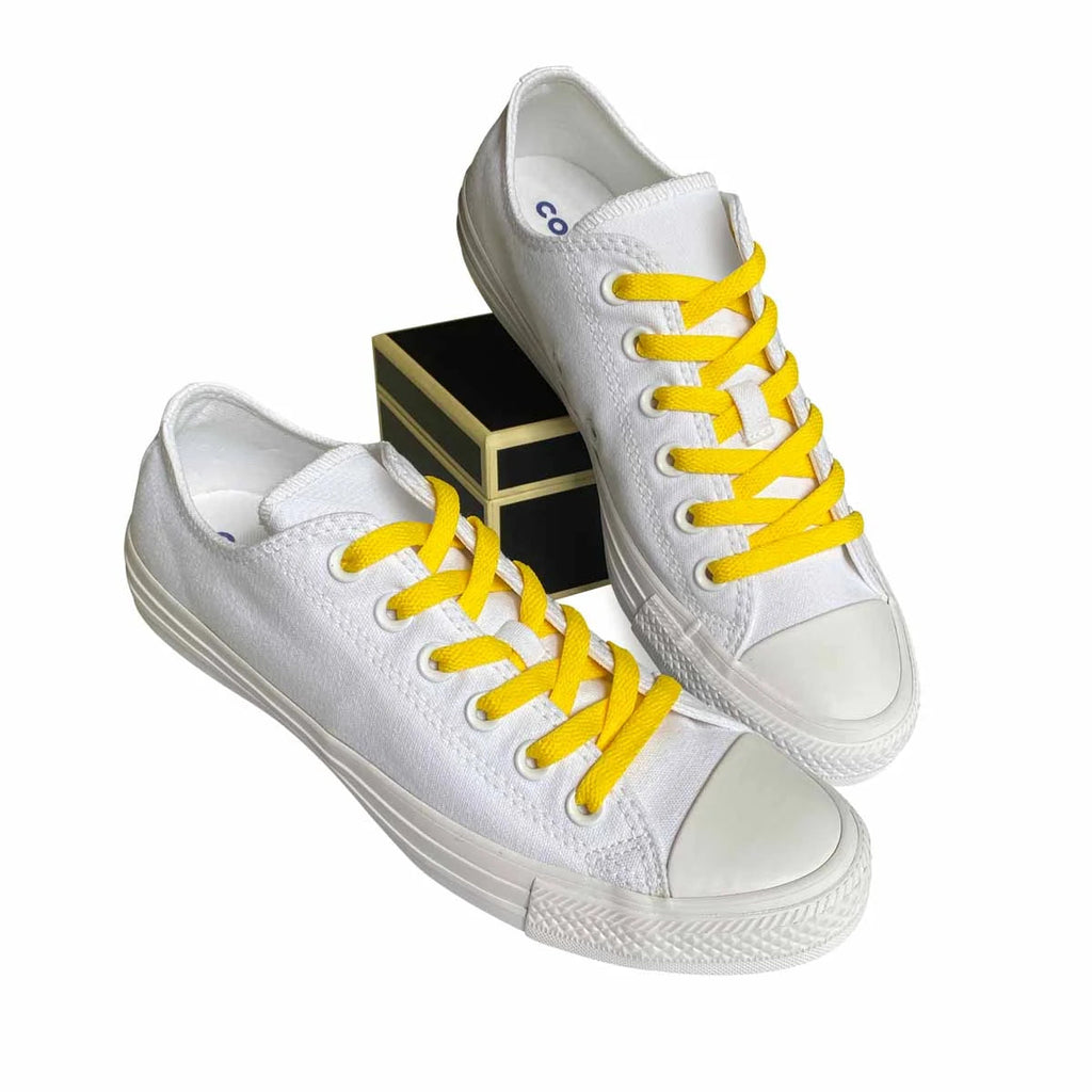 skosnoeren-sneakers-gul