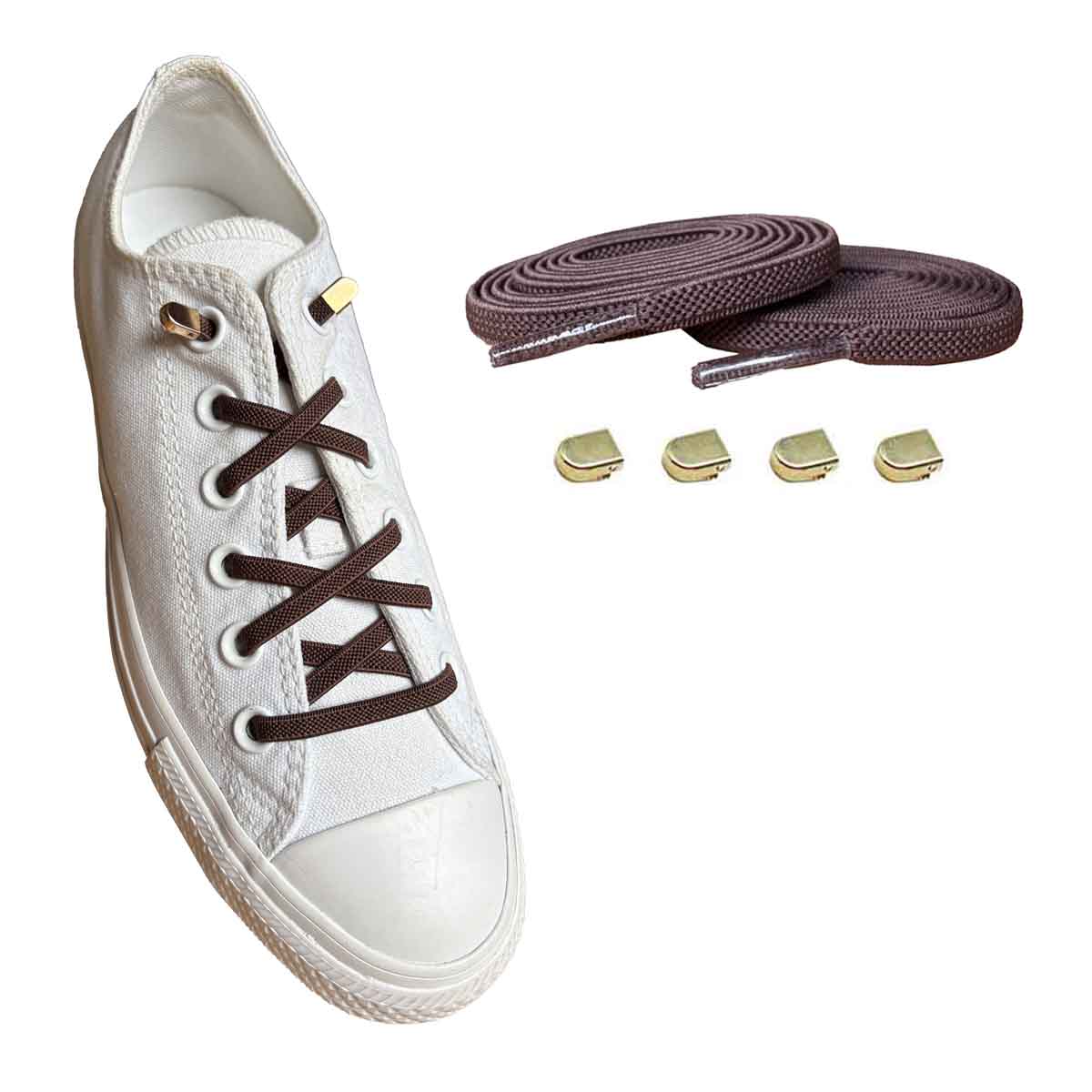  elastiska-skosnoeren-brun-navy-clips-guld-skor
