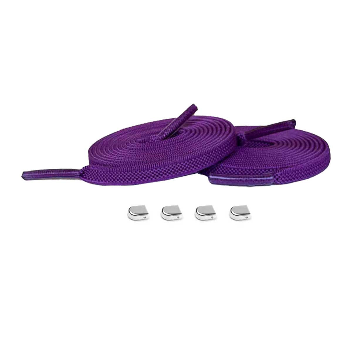 Lila / Silver – elastiska skosnoren clips lila silver blank 01 huvudbild