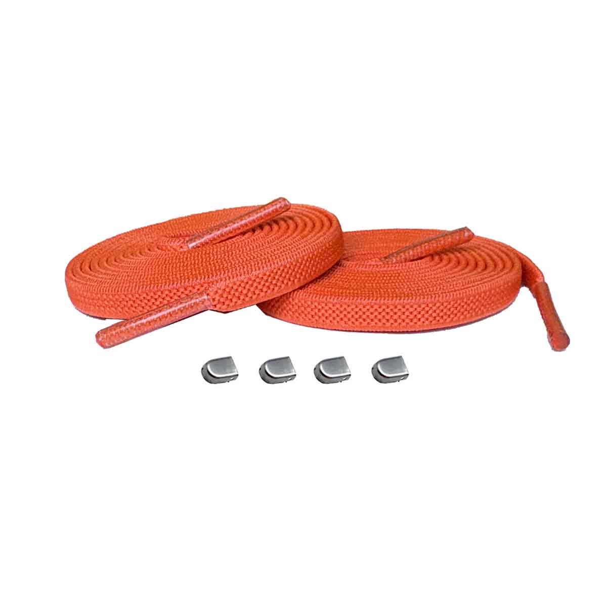 Orange / Silver matt – elastiska skosnoren clips orange silver matt 01 huvudbild