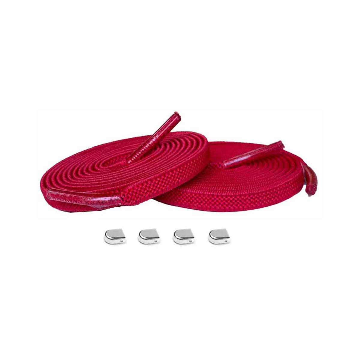Röd / Silver – elastiska skosnoren clips rod silver blank 01 huvudbild