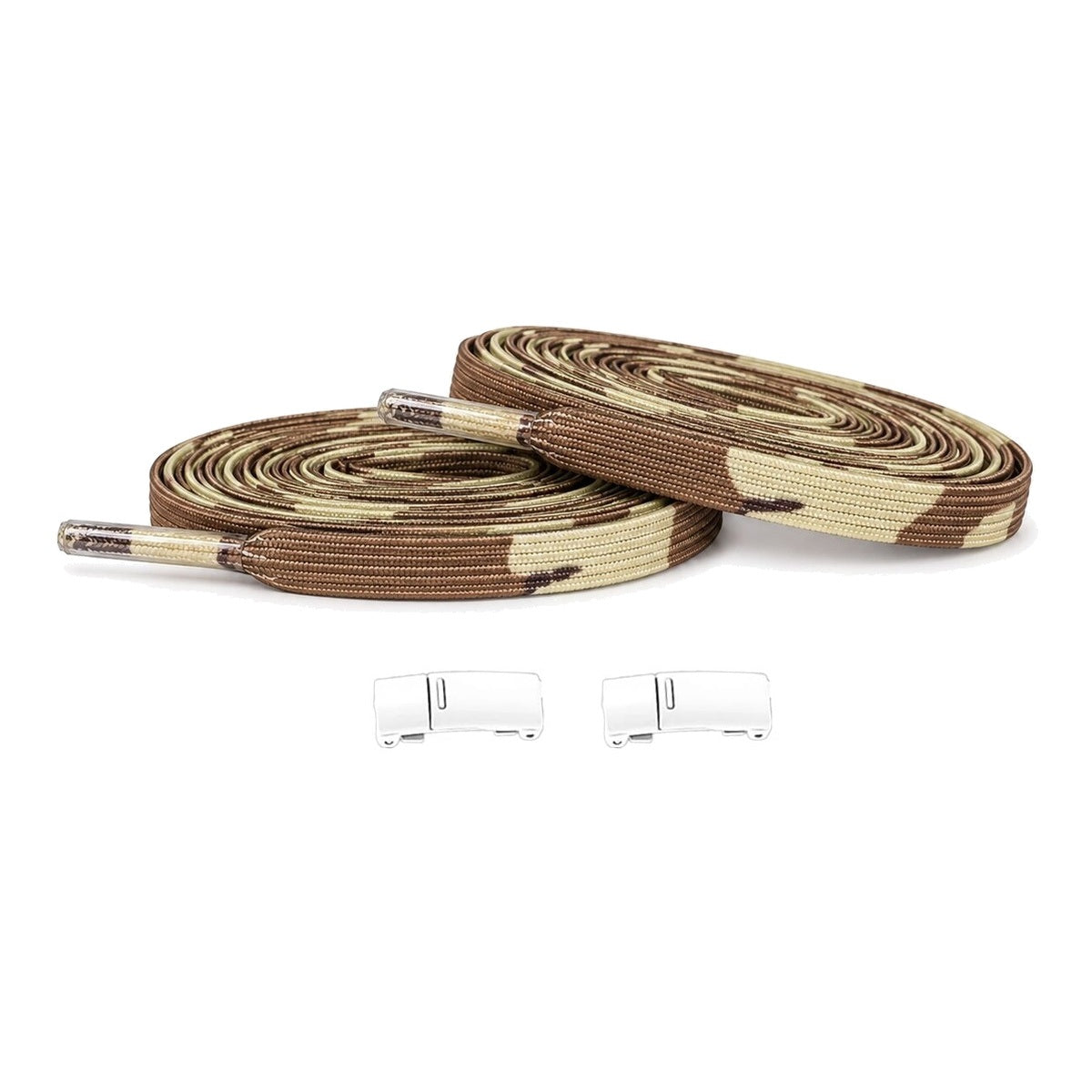 Kamouflage / Vit – elastiska skosnoren kamouflage magneter vit