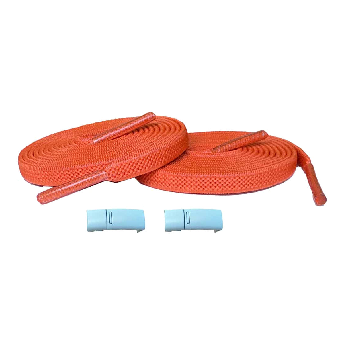 Orange / Ljusblå – elastiska skosnoren magneter orange bla 01 huvudbild