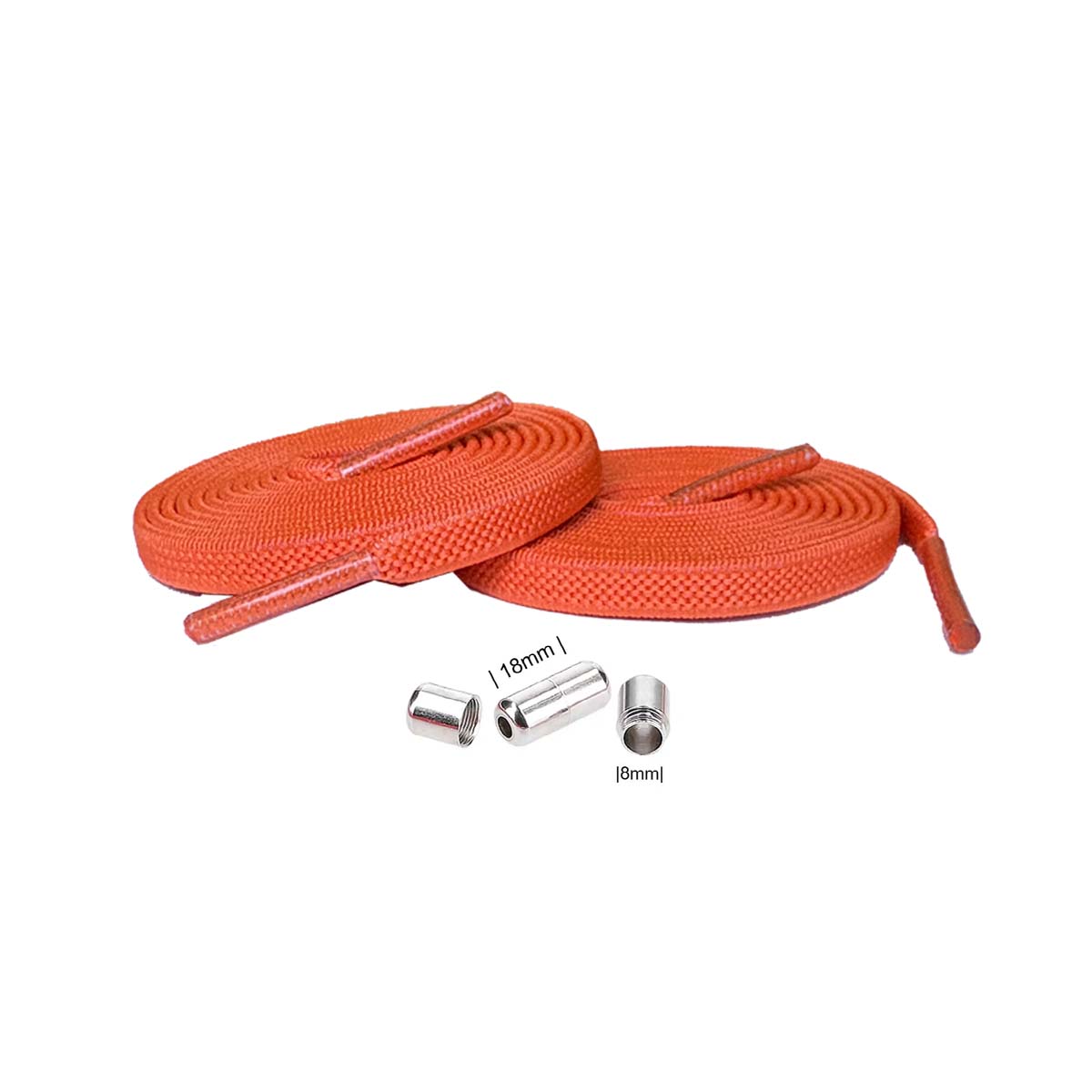Orange – skosnoren elastisk orange kapseln silver